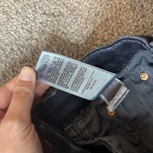 Mother Shorts Womens 28 Dark‎ Wash Denim Cutoff Raw Hem Jean Mid Rise Stretch - Picture 11 of 14